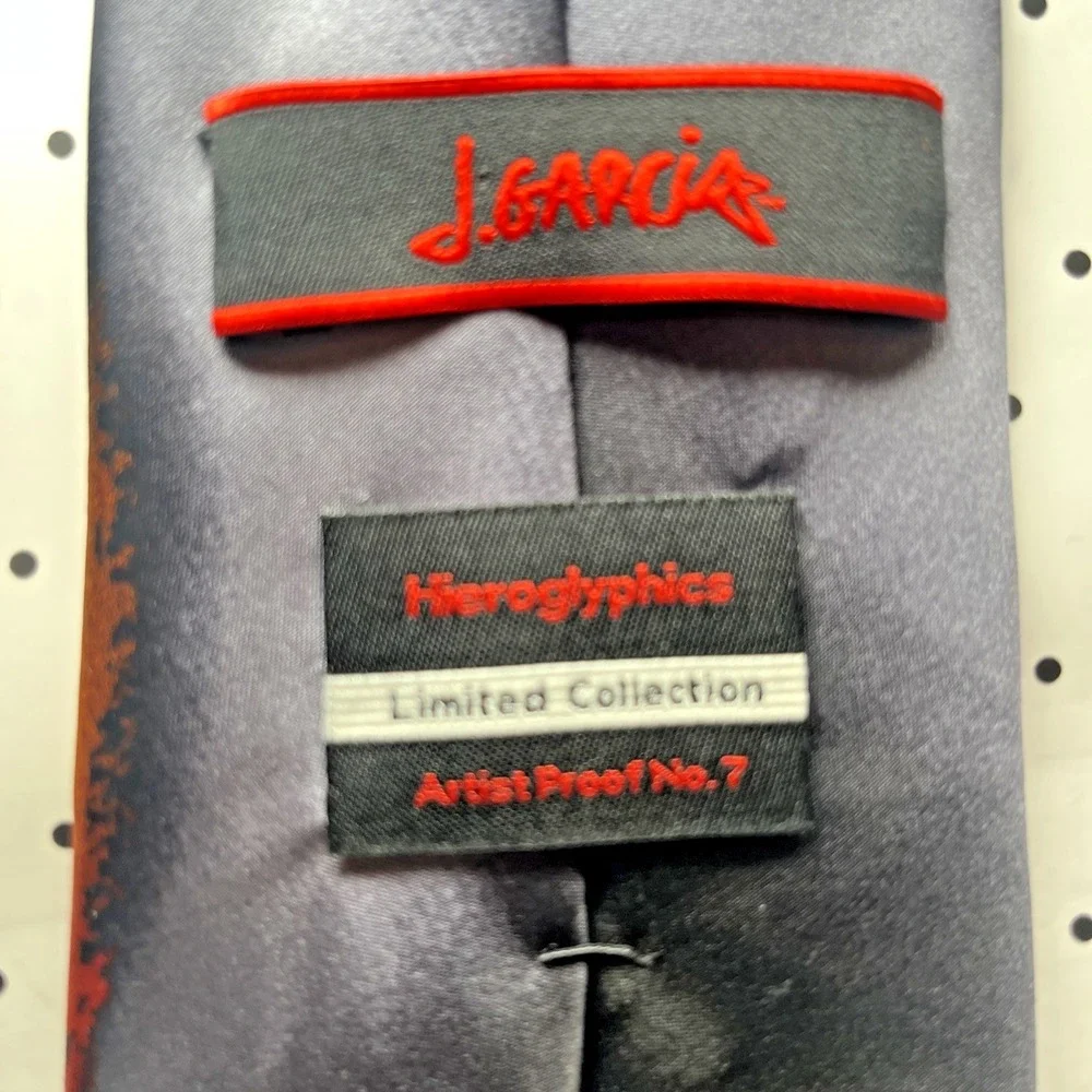 J Garcia Hieroglyphics Artist Proof No 7 Silk Necktie Jerry Garcia Art‎ Tie